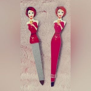 Brand New Cosmetic Manicure Redhead Tweezer and File Set